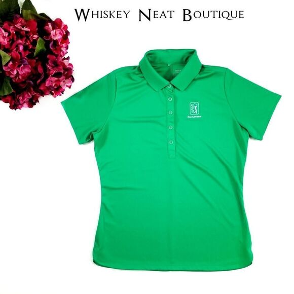 Nike TPC San Antonio Drifit Golf Shirt in Green Size Large 8 0381 - Picture 1 of 10